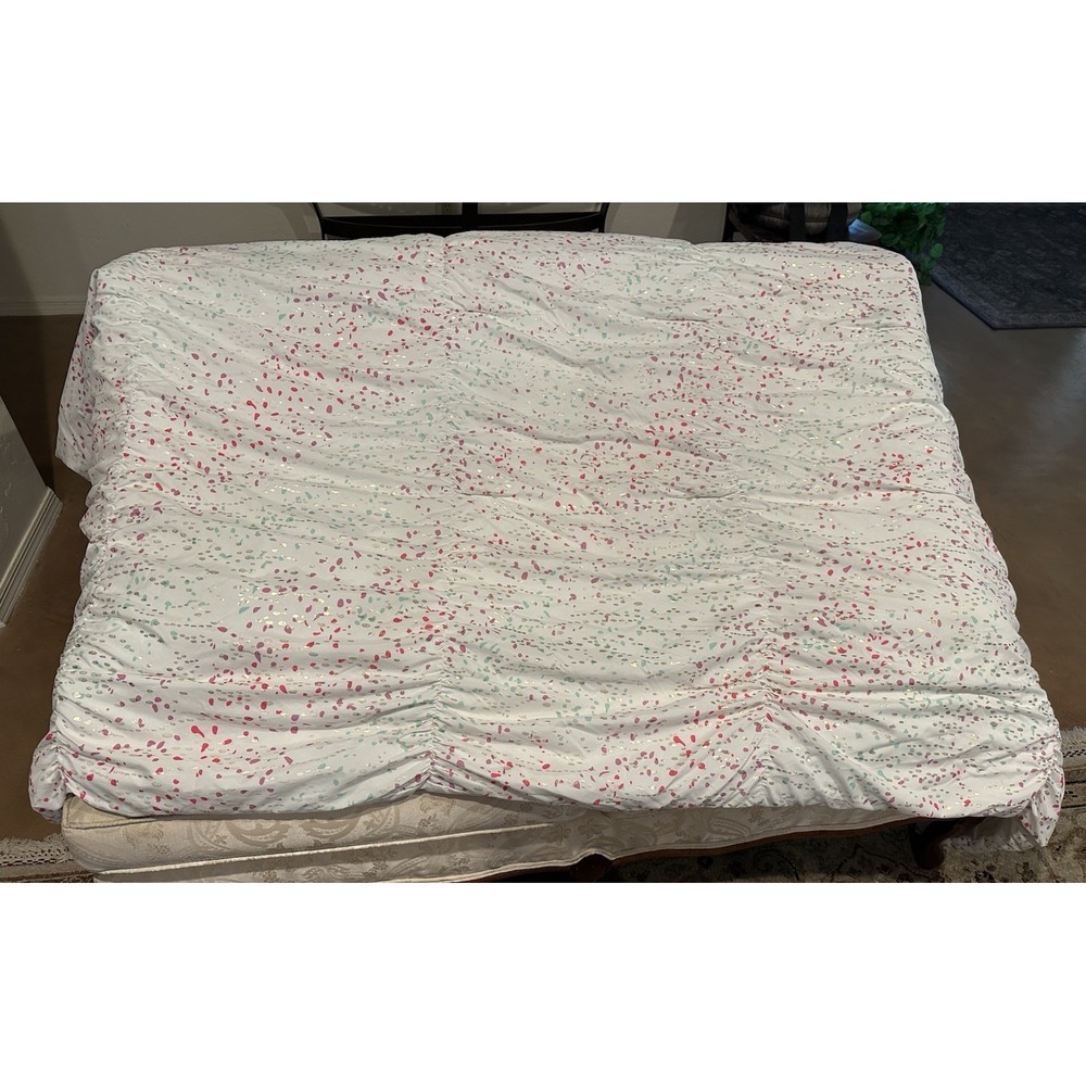 Pillowfort Comforter Sham Set Twin Iridescent Gold Pink Purple Green Dot